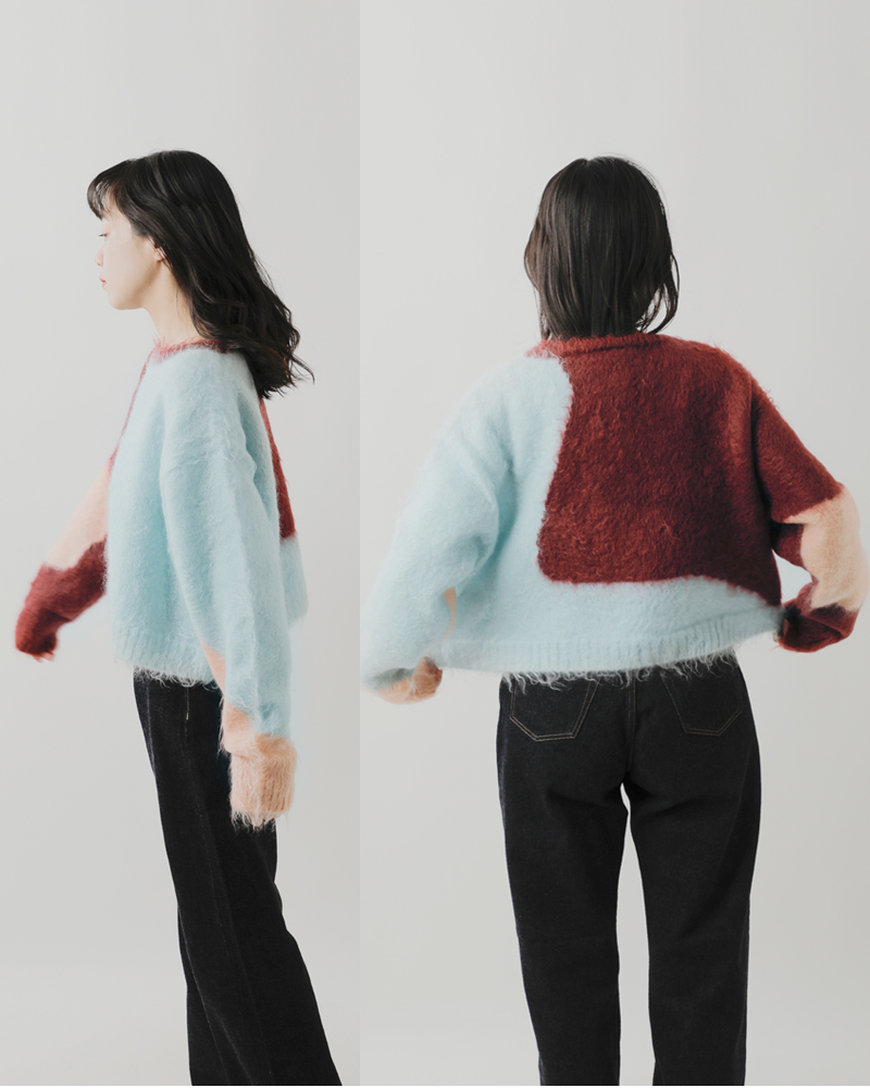 A MENDA(アメンダ)モヘアシャギーニットセーター“Intarsiamohairshaggyknitsweater”24fw-me004