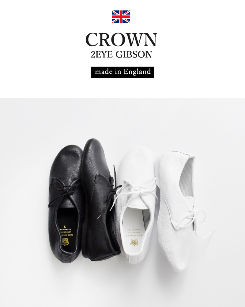 CROWN(クラウン)レザーレースアップフラットシューズ2eye-gibson