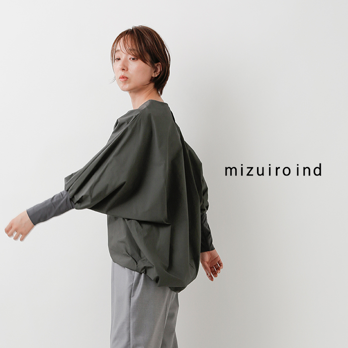 mizuiro ind(ミズイロインド)コットンタイプライタークルーネックコクーンプルオーバー3-230076