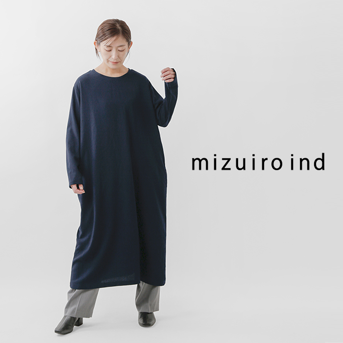 mizuiro ind(ミズイロインド)ジョーゼットクルーネックワンピース3-250045