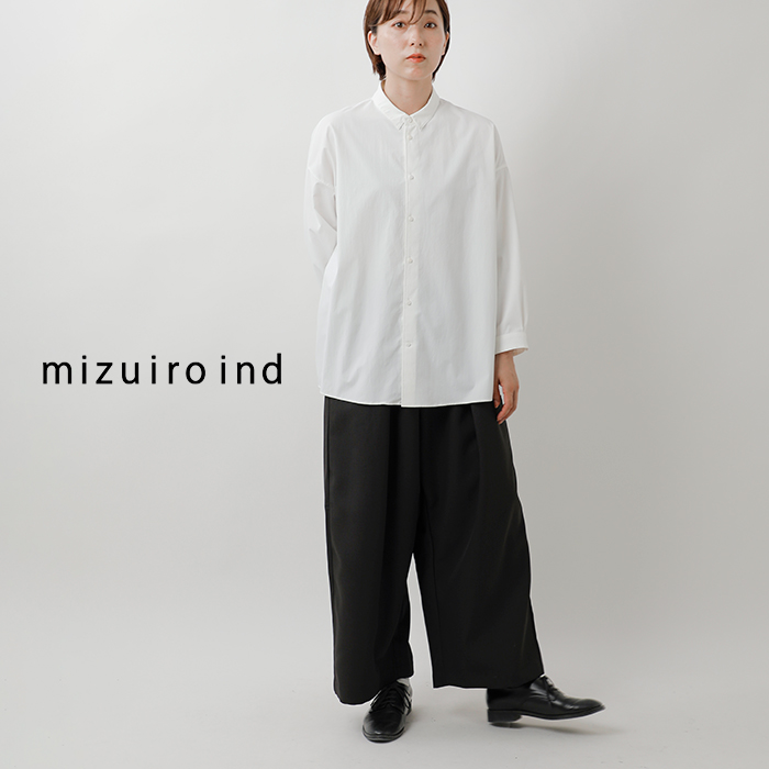 mizuiro ind(ミズイロインド)ハイウエストタックパンツ3-260053