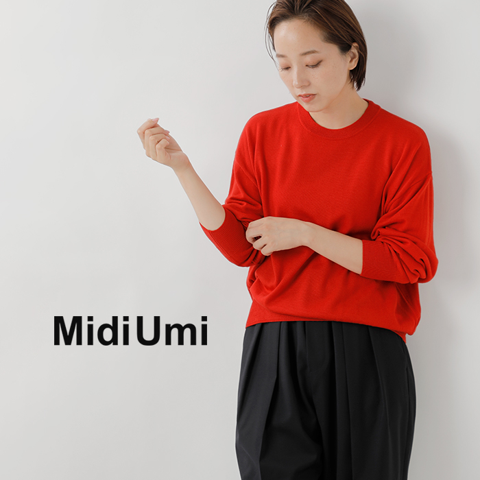 MidiUmi(ミディウミ)ウールクルーネックニットプルオーバー“crewneckknitPO”3-729632