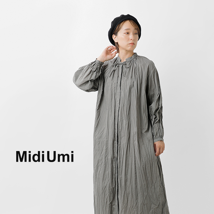 MidiUmi(ミディウミ)コットンスモックシャツワンピース“smockshirtOP”3-759664