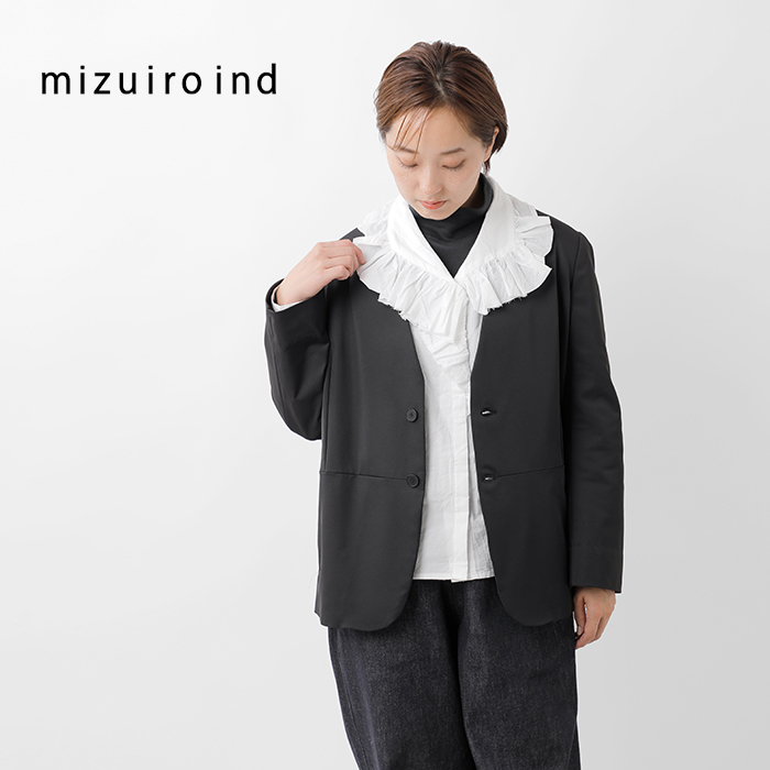 mizuiro ind(ミズイロインド)コットンフリルカラーシャツ4-230044-5