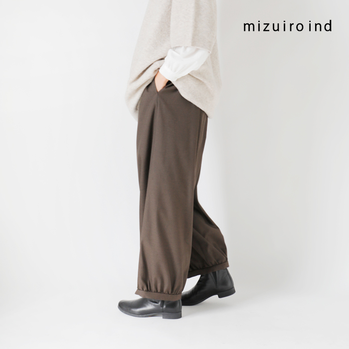 mizuiro ind(ミズイロインド)T/Rストレッチサージコクーンドローストリングパンツ4-260042