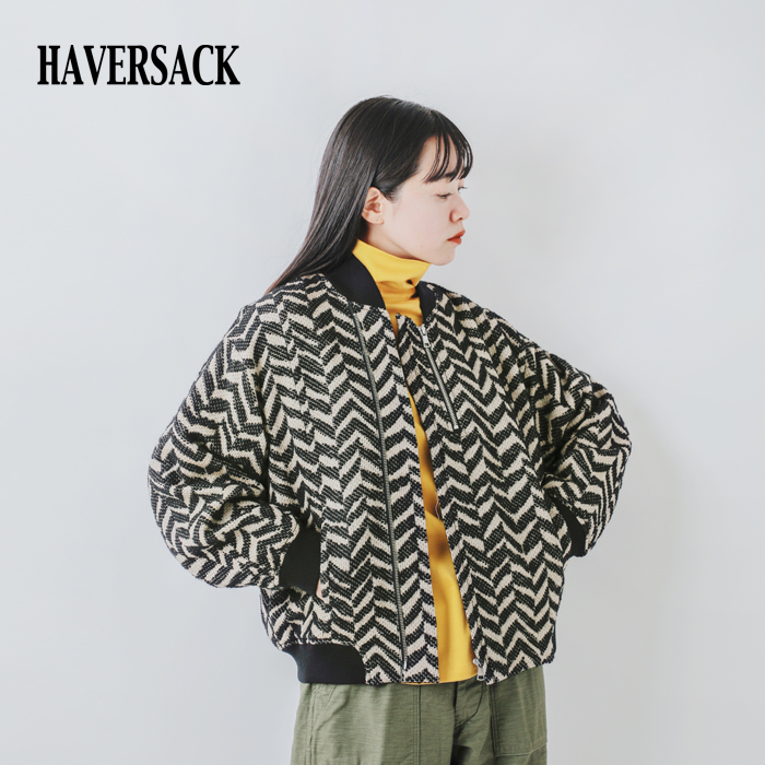 HAVERSACK(ハバーサック)ウールロービングヘリンボーン2wayダブルジップブルゾン472406