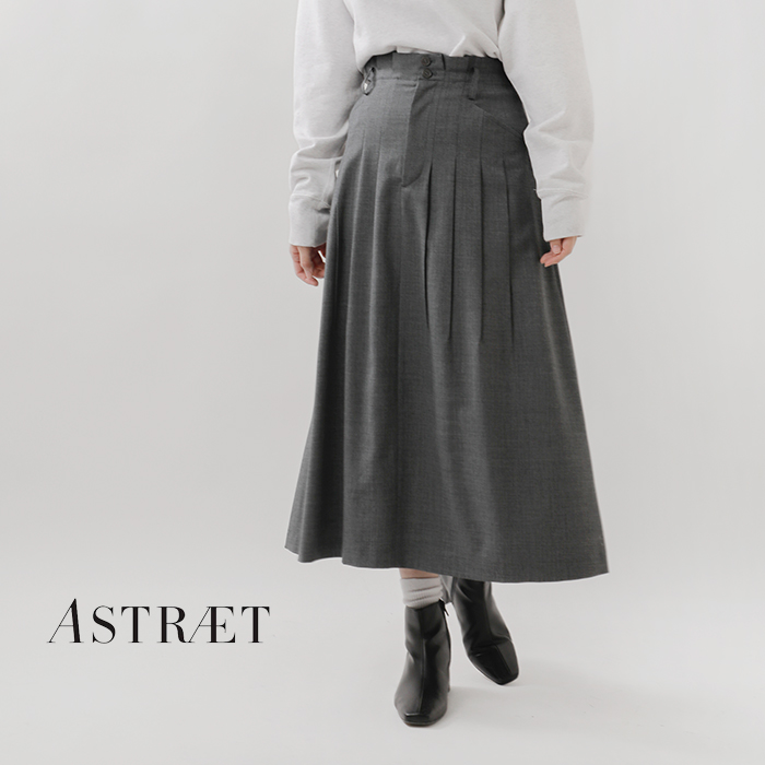 ASTRAET(アストラット)ウールタックトラペーズスカート5424-270-0368