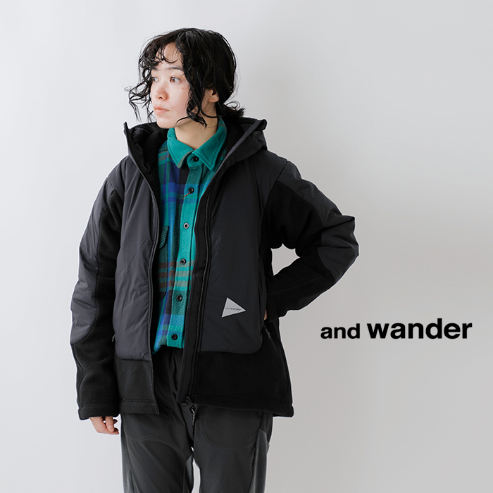 and wander(アンドワンダー)ツイル フリース ジャケット “top fleece jacket” 574-2231309