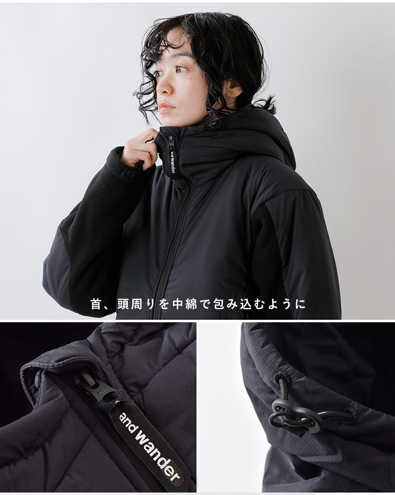 and wander(アンドワンダー)ツイル フリース ジャケット “top fleece jacket” 574-2231309