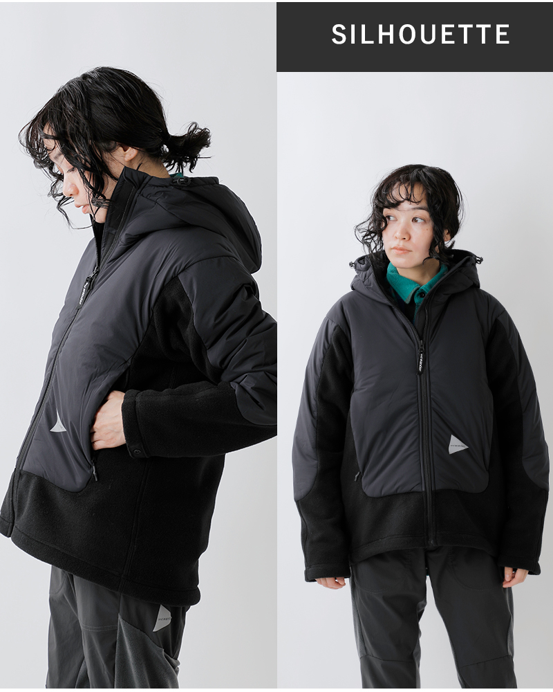 and wander(アンドワンダー)ツイル フリース ジャケット “top fleece jacket” 574-2231309