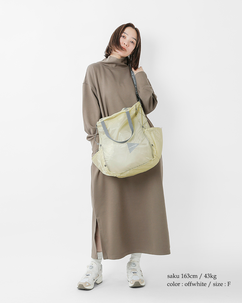 and wander(アンドワンダー)30D コーデュラナイロン シルトートバッグ “sil tote bag” 574-2975137