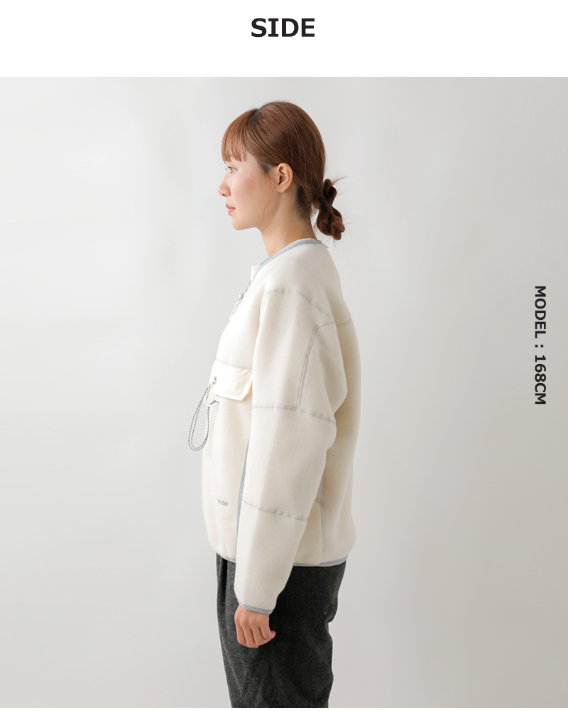 and wander(アンドワンダー)ウールフリースカーディガン“woolfleececardigan”574-3281053