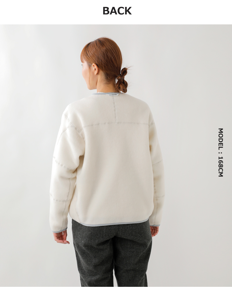 and wander(アンドワンダー)ウールフリースカーディガン“woolfleececardigan”574-3281053