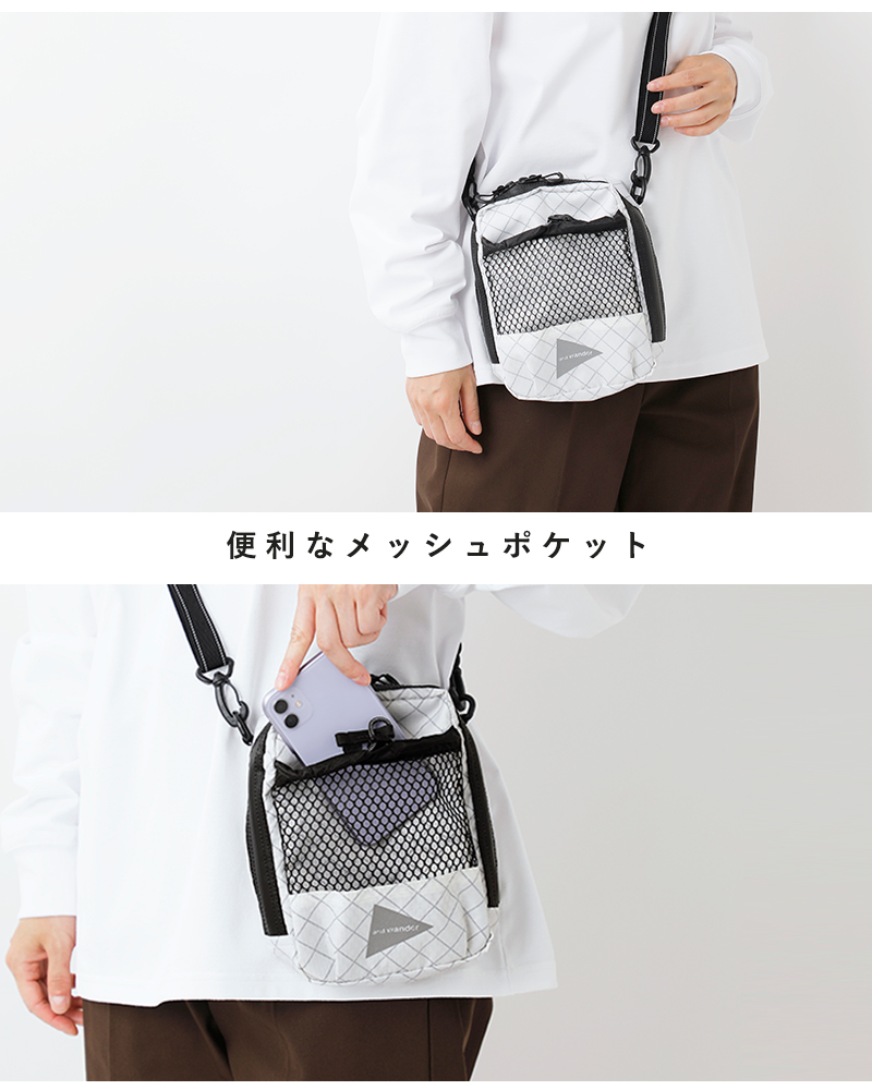 and wander(アンドワンダー)エコパックショルダーポーチ“ECOPAKsholderpouch”574-3975007