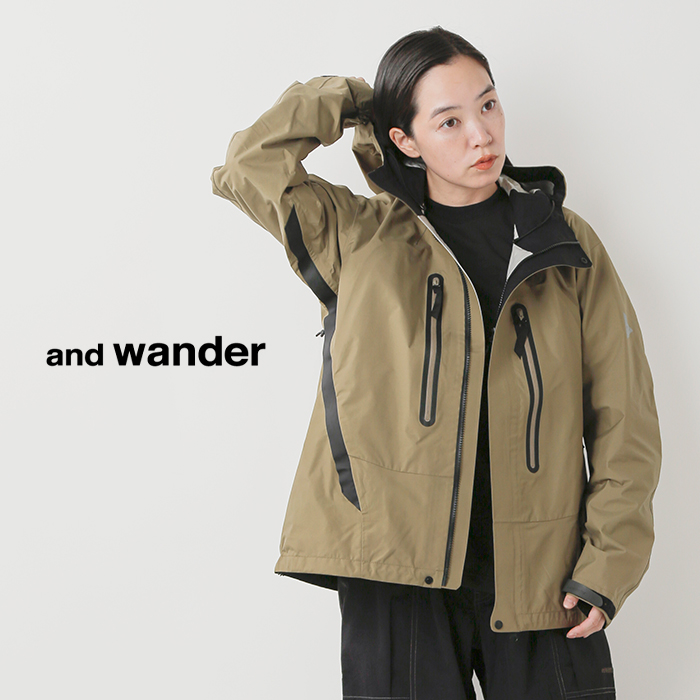 and wander(アンドワンダー)ハイカーレインジャケット“2.5Lhikerrainjacket”574-4211101