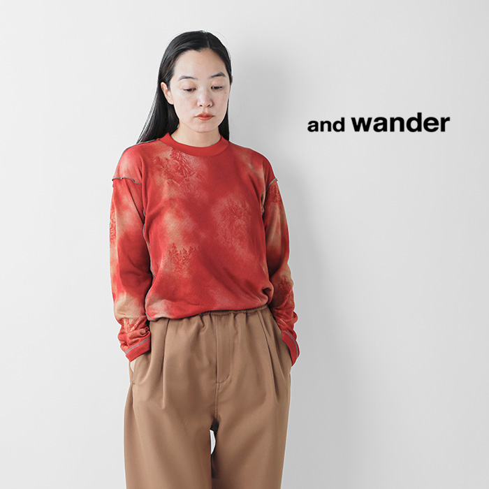 and wander(アンドワンダー)プリントオクタロングスリーブプルオーバー“printedOctapullover”574-4284149