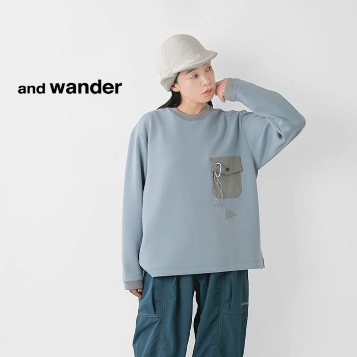 and wander(アンドワンダー)エアリーウォームプルオーバー“airlywarmpullover”574-4284163