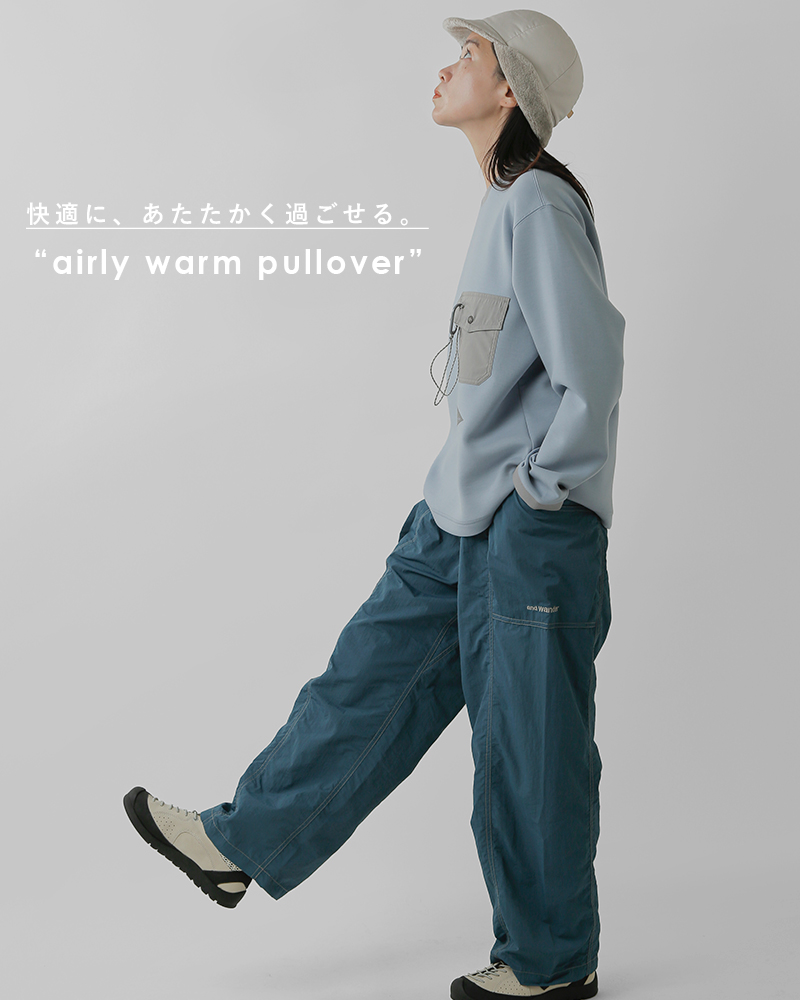 and wander(アンドワンダー)エアリーウォームプルオーバー“airlywarmpullover”574-4284163