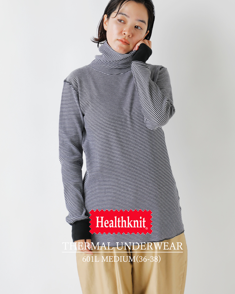 Healthknit(ヘルスニット)ベーシックワッフルタートルネックロングスリーブプルオーバー606l