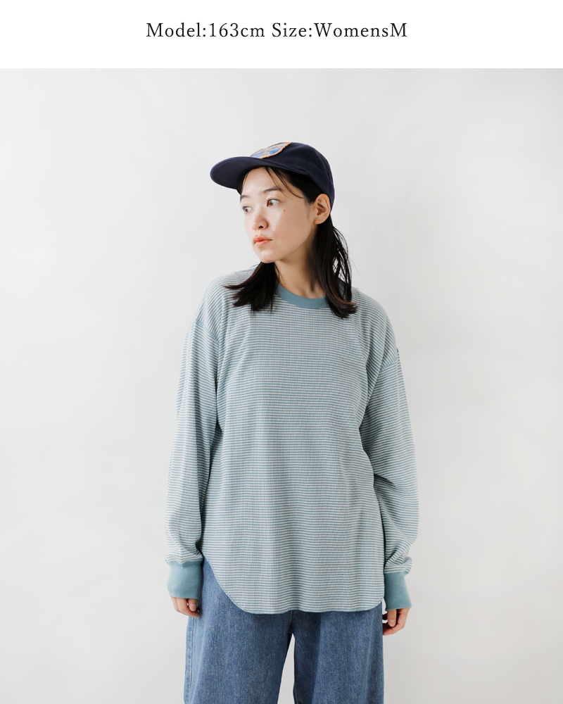 Healthknit(ヘルスニット)ベーシックワッフルヘムラウンドクルーネックロングスリーブプルオーバー631l