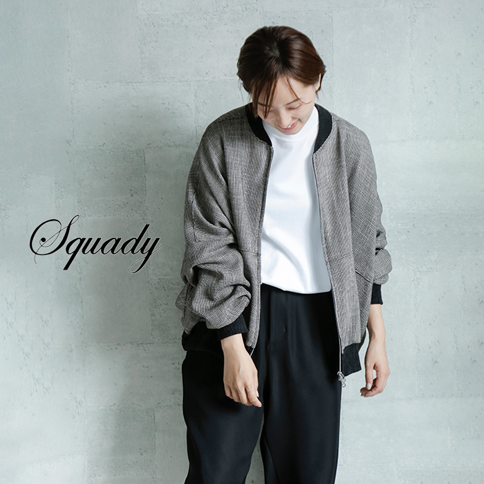 Squady(スカディ)ツイードメッシュジップジャケット804-3631-same1