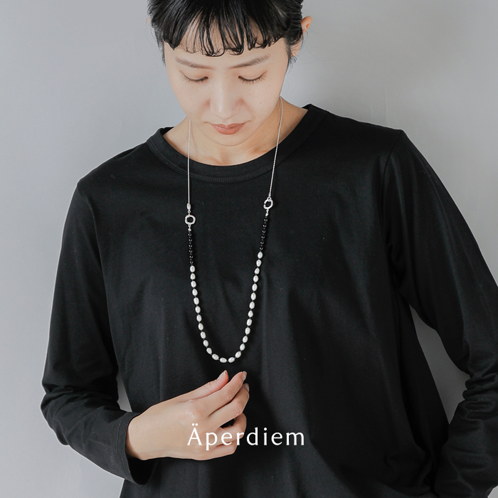 Aperdiem(アペルディエム)フロースクエアパールダブルネックレス“FlowSquarePearlDoubleNC”81418104