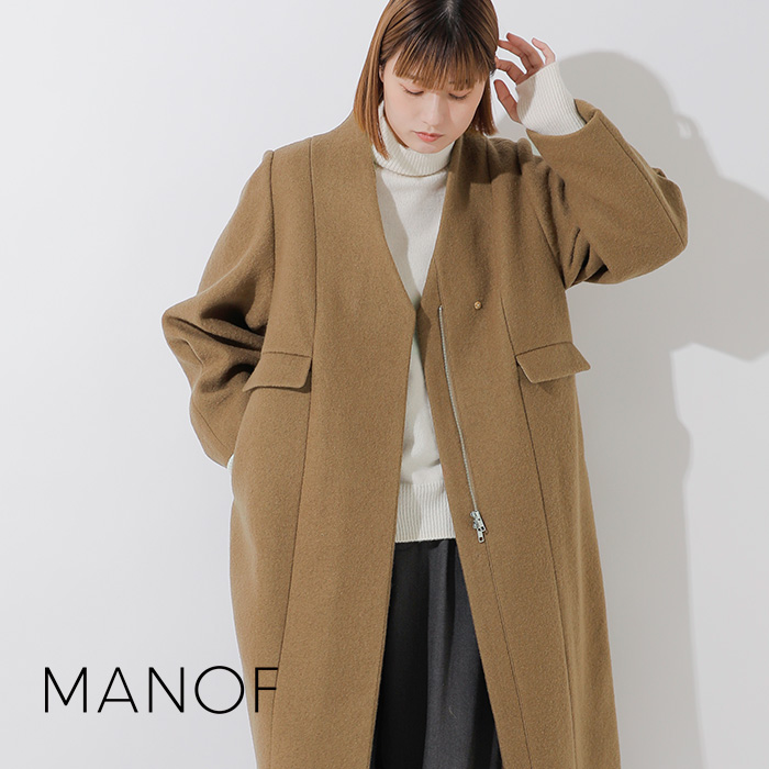 MANOF(マノフ)カラーレスロングコート87101-0052