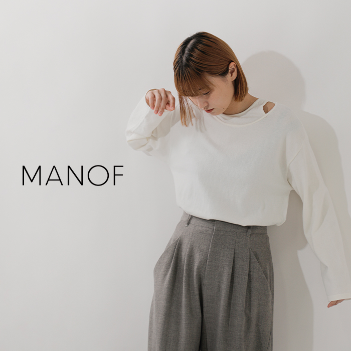 MANOF(マノフ)ネックレイヤードニットトップス87106-2102