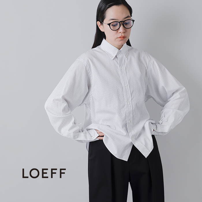 LOEFF(ロエフ)コットンブロードストライプボックスシャツ8811-299-0064