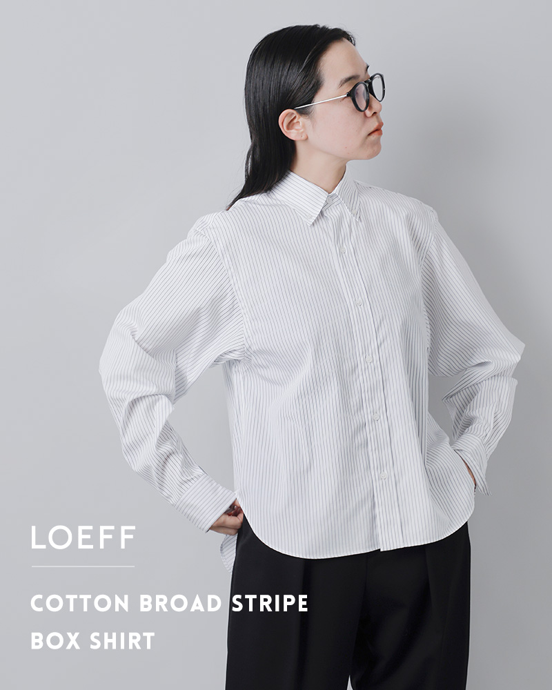 LOEFF(ロエフ)コットンブロードストライプボックスシャツ8811-299-0064