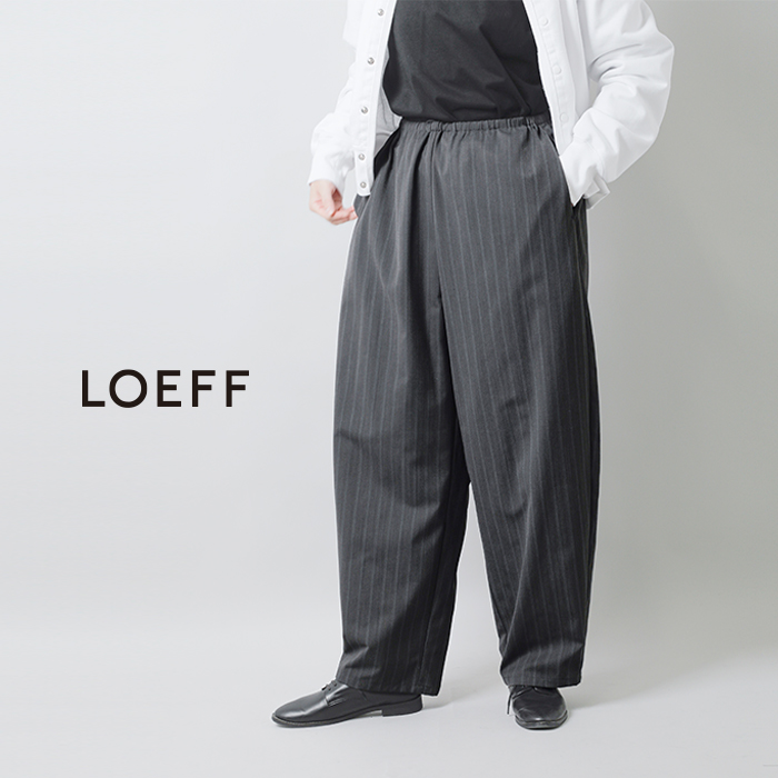 LOEFF(ロエフ)ピンストライプワイドイージーパンツ8814-299-0166