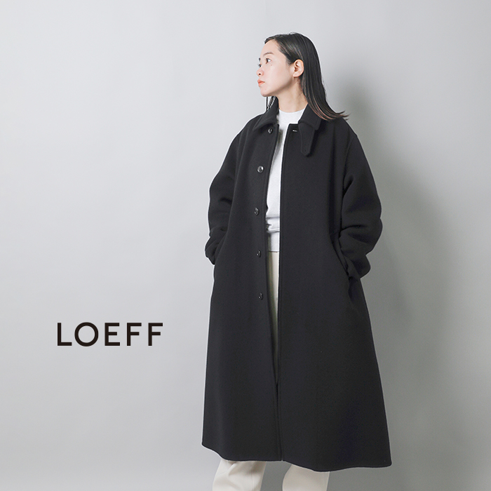 LOEFF(ロエフ)ウールカシミヤメルトンテントラインロングステンカラーコート8825-104-0200