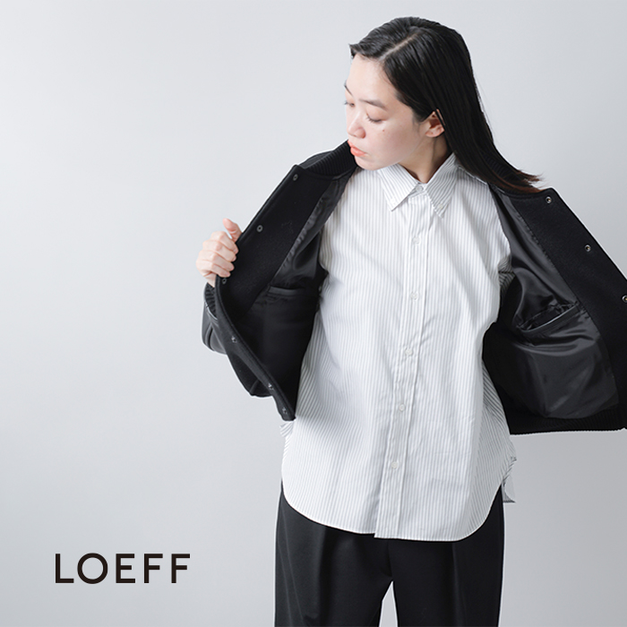 LOEFF(ロエフ)ラムレザースリーブメルトンスタジアムジャンパー8885-699-0015