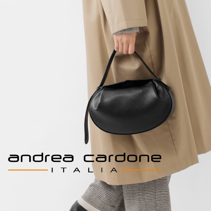 Andrea Cardone(アンドレアカルドネ)ドラーロレザーラウンドショルダーバッグ96-and-1764