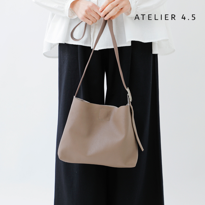 ATELIER 4.5ゴートレザーワンタッチショルダーバッグa-006