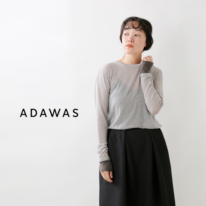 ADAWAS(アダワス)カシミヤシルク混ウルトラソフトガーゼクルーネックプルオーバー“ULTRASOFTGAUZECREWNECK”adws-401-07