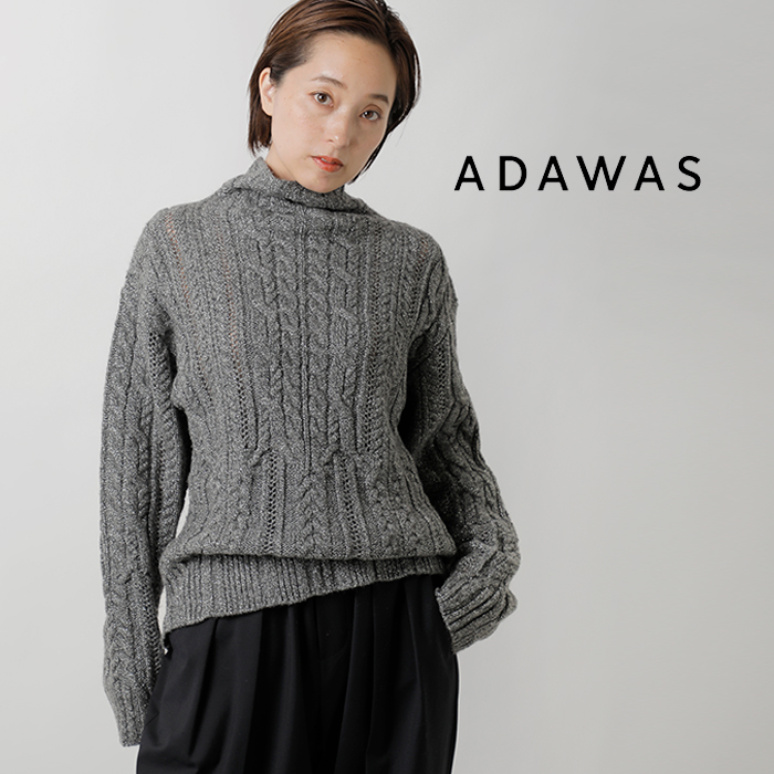 ADAWAS(アダワス)メリノウールメタリックボトルネックニットプルオーバー“METALLICAIRYKNITTOP”adws-401-33