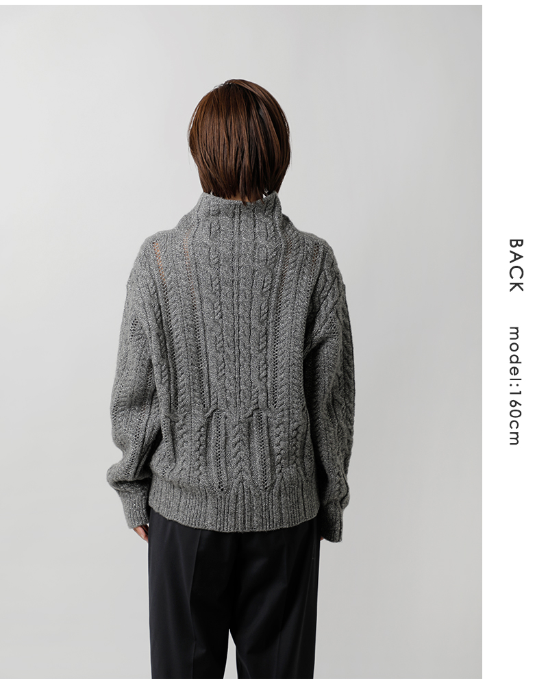 ADAWAS(アダワス)メリノウールメタリックボトルネックニットプルオーバー“METALLICAIRYKNITTOP”adws-401-33