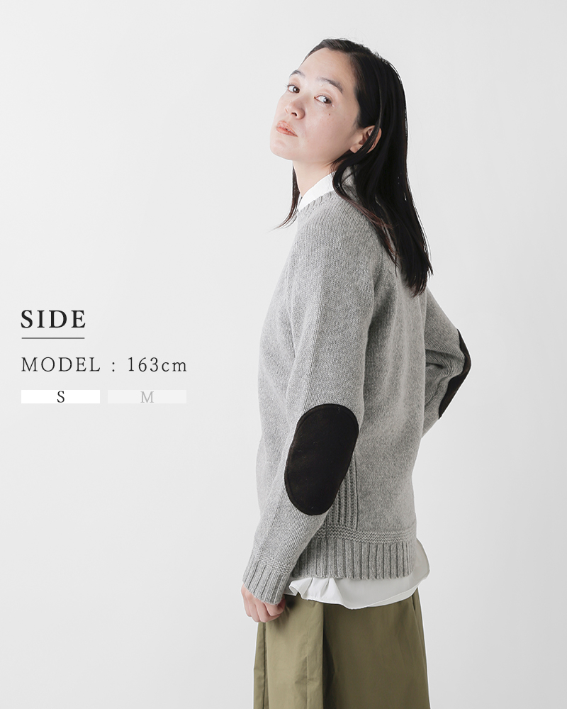 soglia(ソリア)エルボーパッチウールニットプルオーバー“LANDNOAHSweater”landnoah-sweater