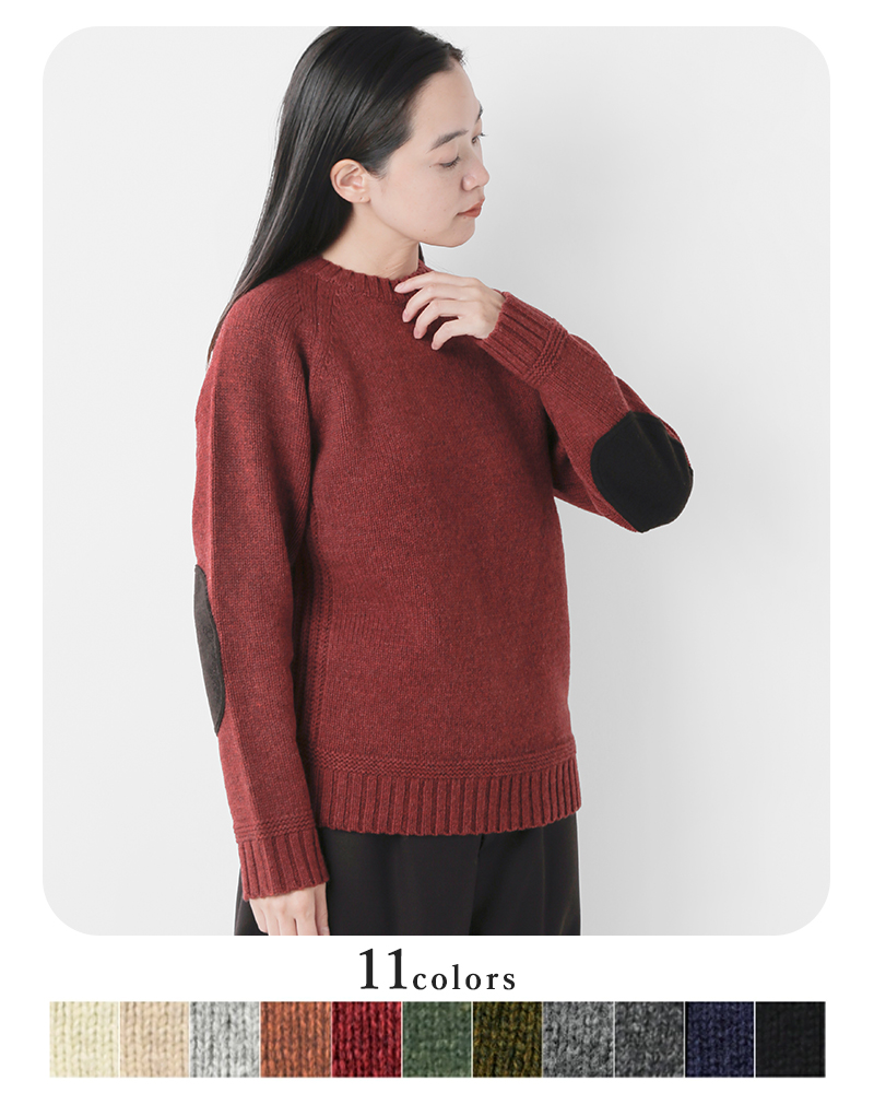 soglia(ソリア)エルボーパッチウールニットプルオーバー“LANDNOAHSweater”landnoah-sweater