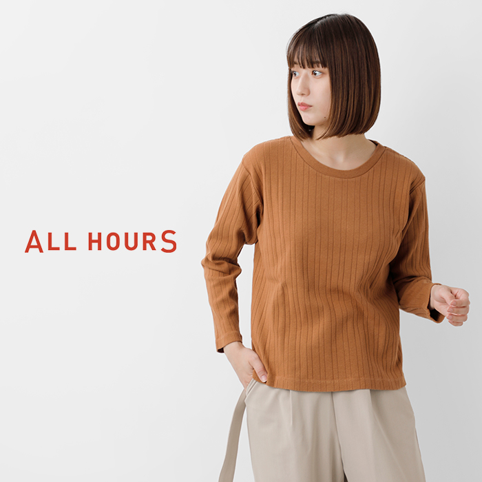 ALL HOURS(オールアワーズ)コットンランダムリブロングスリーブTシャツah403-0727