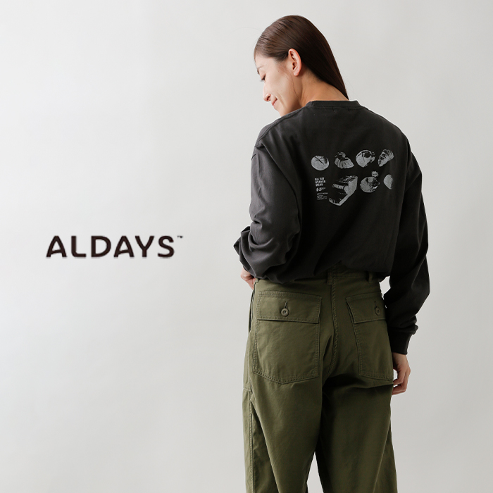 ALDAYS(オルデイズ)コットンロングスリーブプリントTシャツ“ALDAYSBAKERY”al-aw004