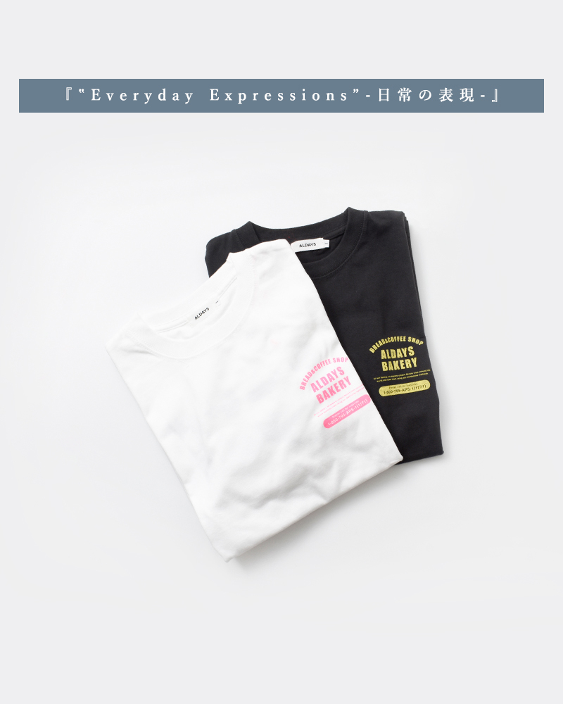 ALDAYS(オルデイズ)コットンロングスリーブプリントTシャツ“ALDAYSBAKERY”al-aw004