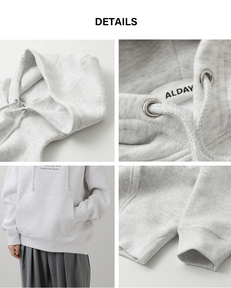 ALDAYS(オルデイズ)ビッグシルエットスウェットフーディ“HOLIDAY/LIKESUNDAY”al-aw013-015