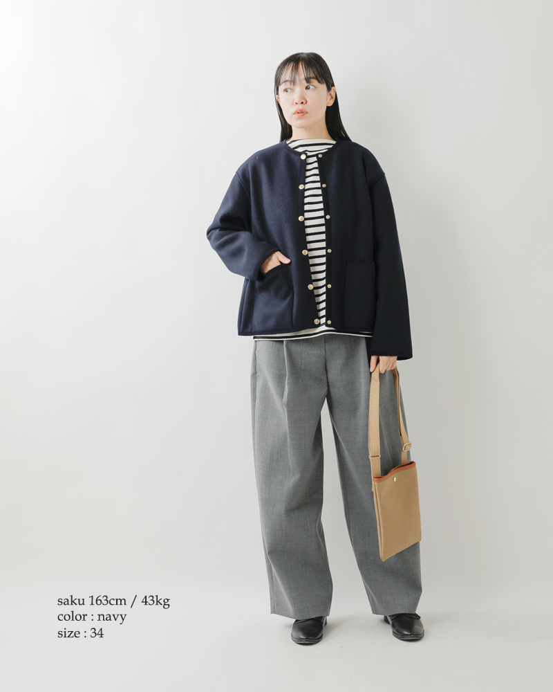 Traditional Weatherwear(トラディショナルウェザーウェア)アークリーダブルフェイスジャージーAラインノーカラージャケット“ARKLEYA-LINEW-FACEJERSEY”l242apfco0387mw