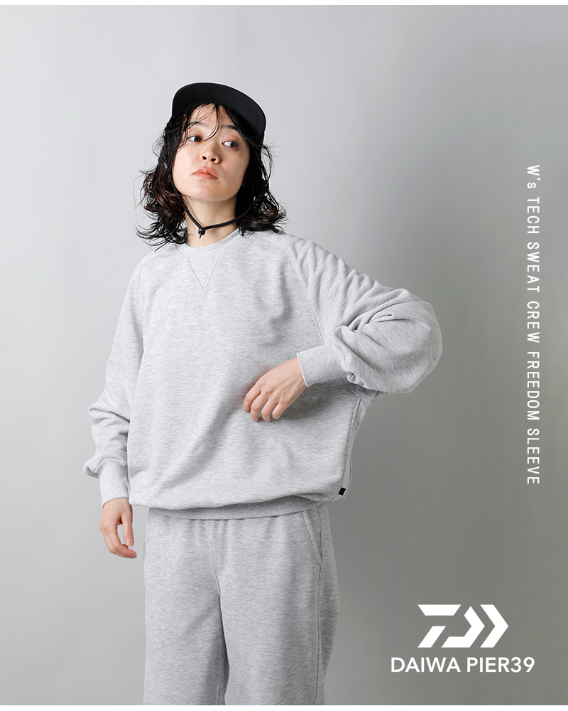 DAIWA PIER39(ダイワピア39)テックスウェットクルーネックフリーダムスリーブプルオーバー“WsTECHSWEATCREWFREEDOMSLEEVE”be-50024l