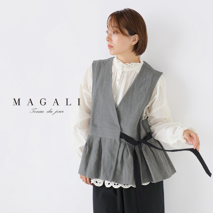 MAGALI(マガリ)リネンウールカシュクールジレbl258