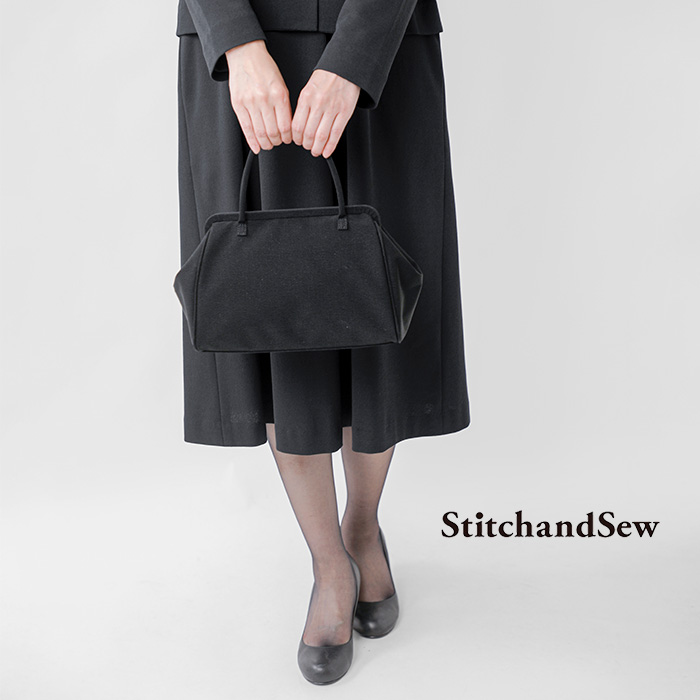 StitchandSew(スティッチアンドソー)丹後ちりめんブラックフォーマルハンドバッグblack-formal-c