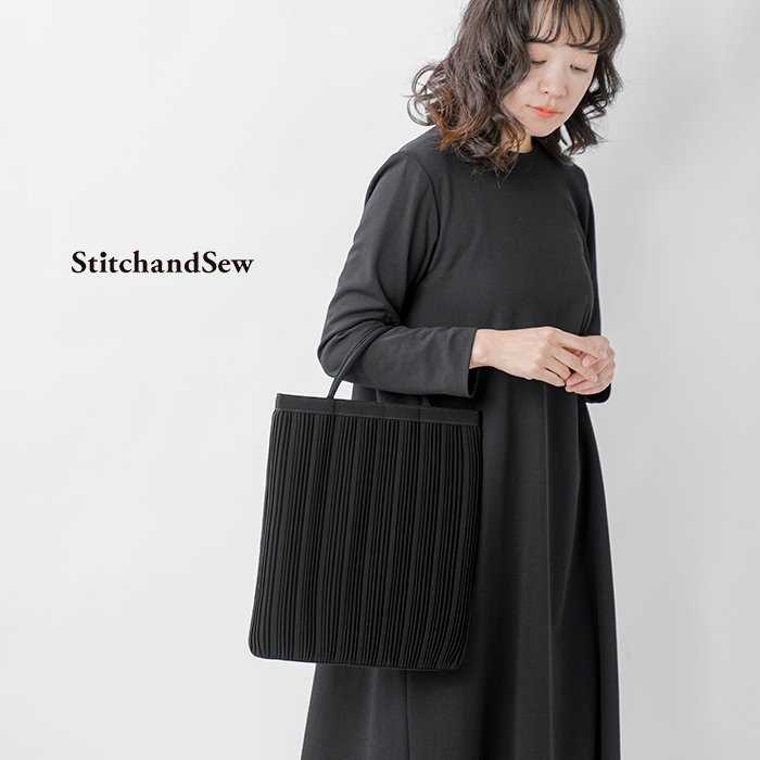 StitchandSew(スティッチアンドソー)丹後ちりめんブラックフォーマルスクエアトートバッグblack-formal-eb