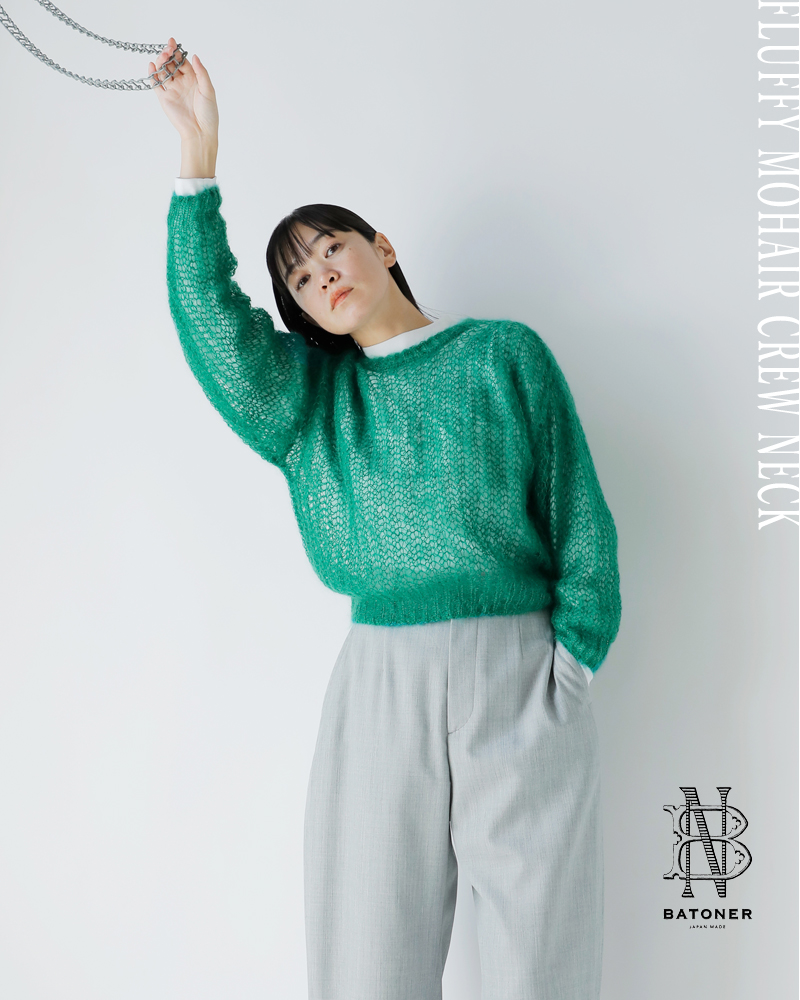 BATONER(バトナー)モヘアクルーネックニットプルオーバー“FLUFFYMOHAIRCREWNECK”bn-24fl-025